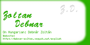 zoltan debnar business card