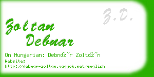 zoltan debnar business card